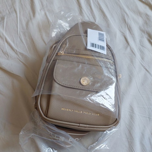 Beverly Hills Polo Club bag, light brown with logo strap