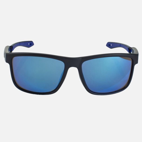 Men's sunglasses with dark blue lenses and rubber frame, new