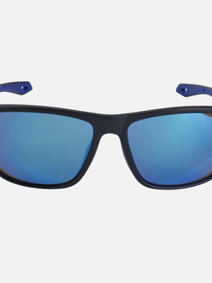 Men's sunglasses with dark blue lenses and rubber frame, new