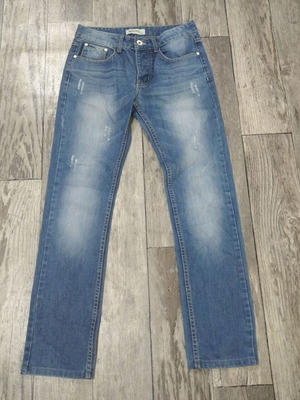 Men's jeans, light blue denim, size M