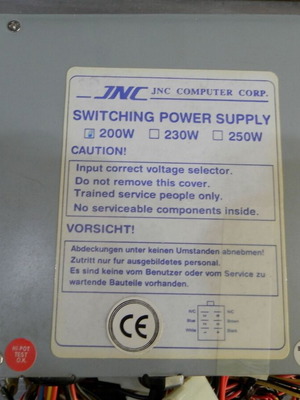 Power supply AT JNC 200W μεταχειρισμένο, vintage για retro PC