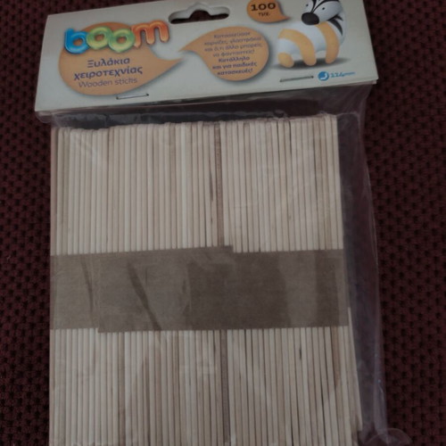 Wooden craft sticks new, pack of 100, length 114 mm
