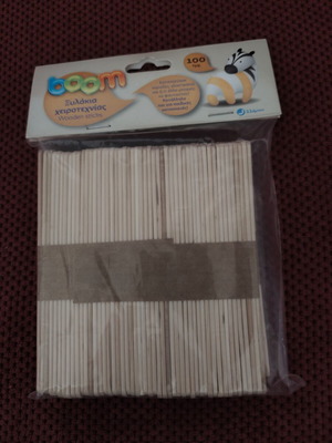 Wooden craft sticks new, pack of 100, length 114 mm