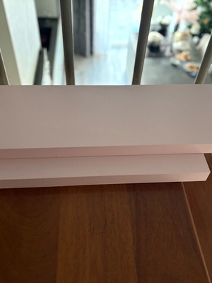 Pink melamine MDF wall shelves like new, set of 2