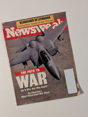 Περιοδικό Newsweek 21 Ιανουαρίου 1991, εξώφυλλο The Path to War