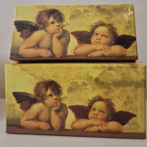 Decorative angel boxes set of 2, like new