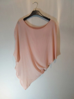 Asymmetric blouse like new, pink and beige, sizes S and M