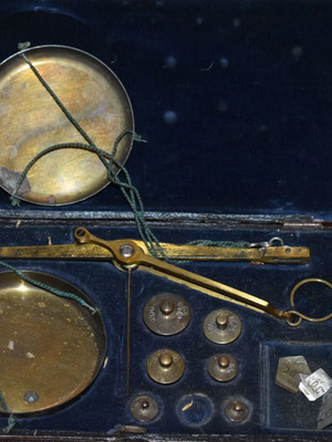 19th century travel scale used with case