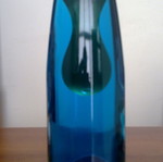 Φωτιστικό Lava lamp μπλε με κίτρινο-πράσινο κερί, σαν καινούργιο