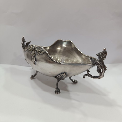 Vintage Soviet Silver-Plated Coupe Navette by Moscow Jewelry Factory 1971