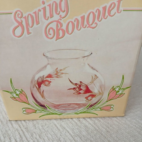 Vintage glass romantic jars with flowers & butterfly tealight holder