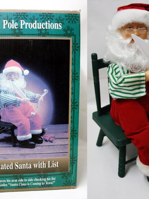 Vintage 1995 Αϊ Βασίλης με μουσική 36cm North Pole Gemmy