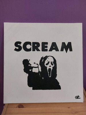 Scream Ghostphace painting new, handmade acrylic 40×40cm