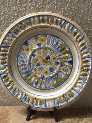 Μεγάλο Ιταλικό Πιάτο Maiolica μεταχειρισμένο, Σχολή Πάβιας 17ος-18ος αιώνας