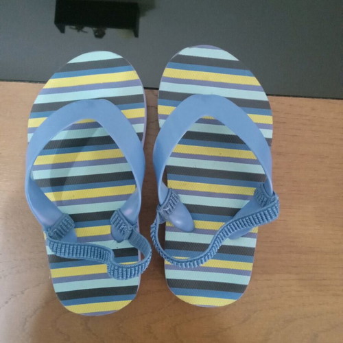 Clogs and flip-flops used, size 25, blue for boys