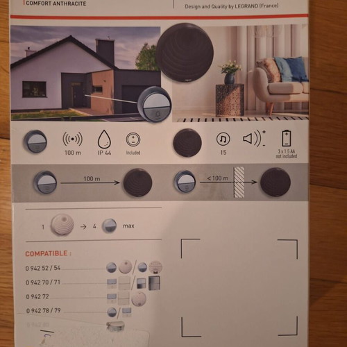 Legrand Comfort Wireless Doorbell Kit 100m new