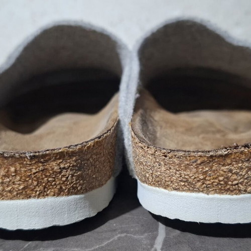 Birkenstock Amsterdam clogs, light gray wool felt, size 37