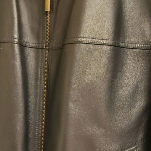 Men's leather jacket black size 60 new
