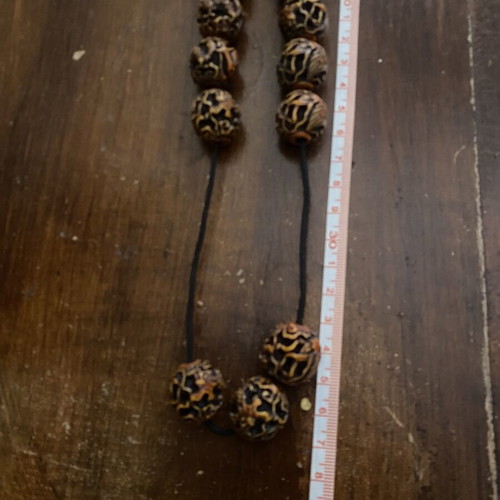 Vintage komboloi with carved dragon beads, handmade