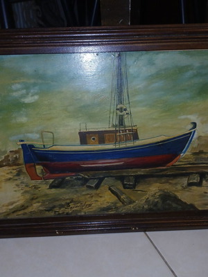 Classic Greek Seascape Painting by Arvanitakis, 50x30 cm