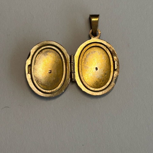 Vintage blackened silver locket pendant used