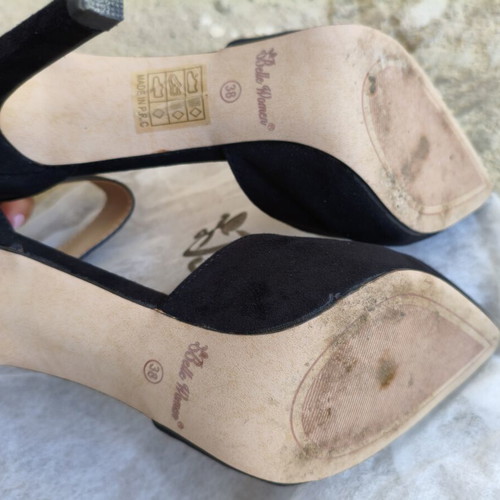 Belle Women Black D'Orsay Pumps Size 38 like new
