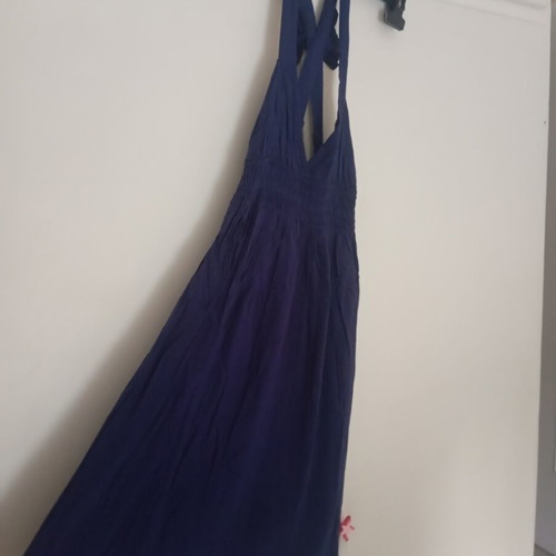 Paranoia mini dress blue with crisscross back and bow size S like new