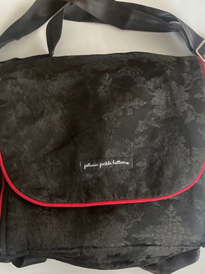 Petunia Pickle Bottom diaper bag used, black with red lining