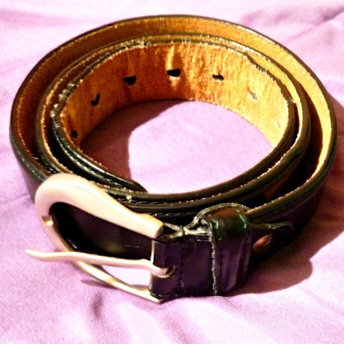 Converse men's leather belt used, black, size 115