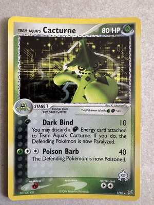 Team Aqua Cacturne винтидж холо карта Pokemon