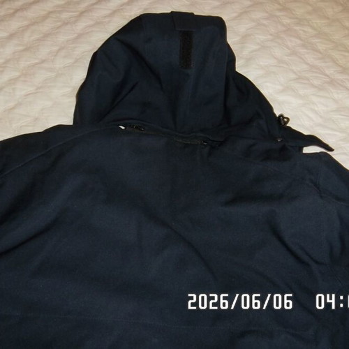 Jacket with hood size M by PROJOB like new, black and dark blue