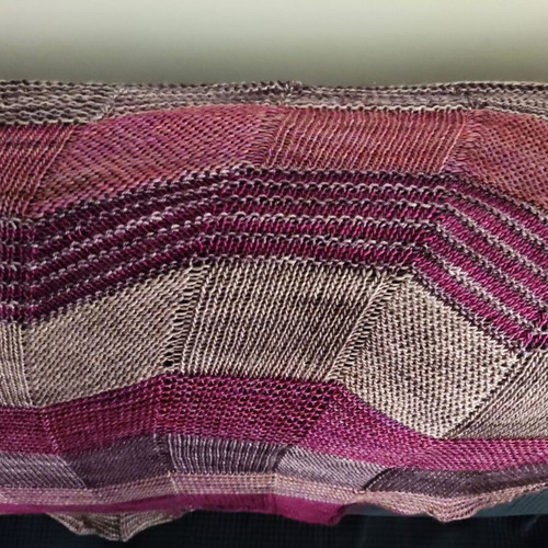 Handmade shawl new, 100% merino wool, gray-purple