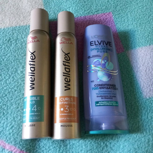 Wella Wellaflex mousse and Elvive Hydra Hyaluronic Pure conditioner set new