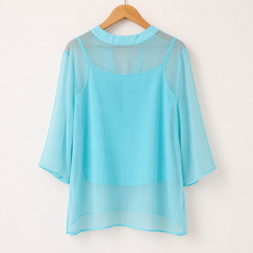 Genesis women's set 2 pieces tunic and top aqua size 1 like new
