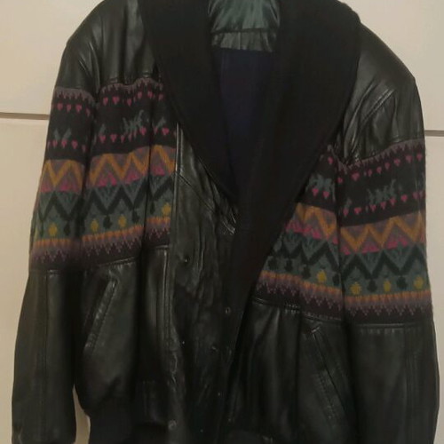Men's leather napa jacket Italian like new, black, size L