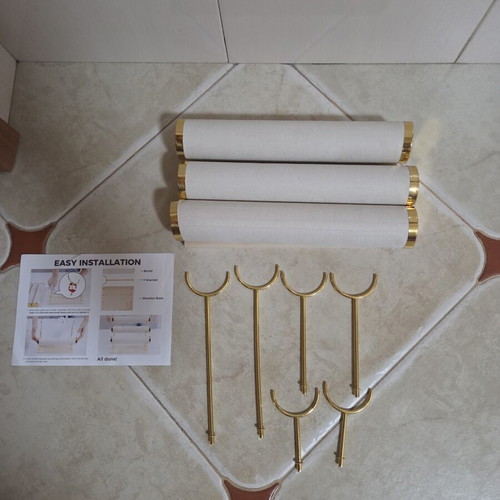 Jewelry organizer with 3 levels, gold color with beige velvet pads, new