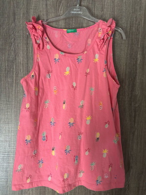 Benetton T-Shirt Like New, 100% βαμβάκι, με σχέδιο ανανά, μέγεθος 146 εκ