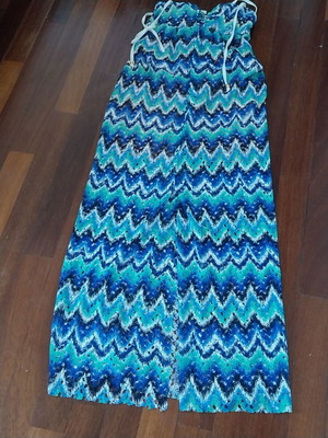 Long blue dress like new, size M, cotton-lycra