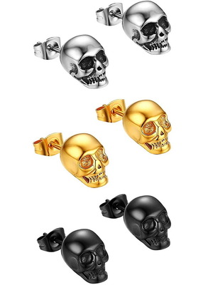 Skull Earrings new, 3 models stainless steel unisex