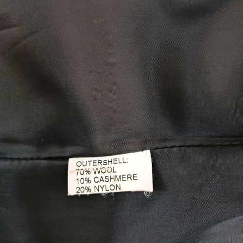 Women's wool and cashmere coat with removable fur collar, like new, black