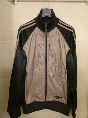 Adidas ζακέτα σαν καινούργια, μαύρη με καφέ/μπεζ διχρωμία, μέγεθος L