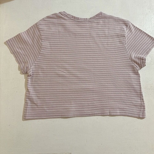 Lilac short striped t-shirt Stradivarius like new, size XS