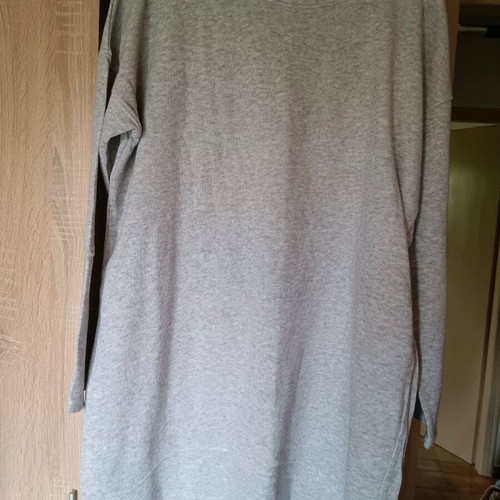 Benetton asymmetrical blouse dress like new, gray, size large