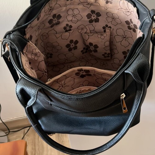 Large blue shoulder bag used with 6 compartments plus 1 large