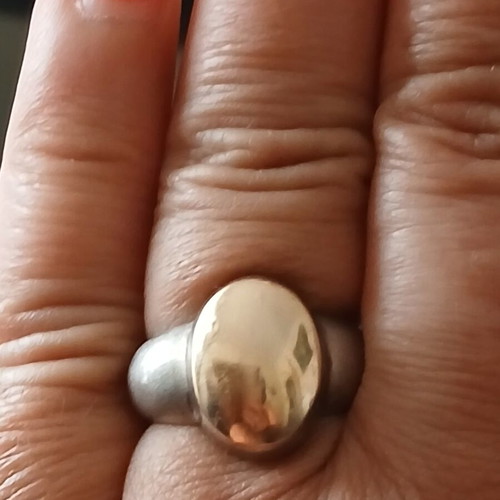 Ring 925 silver and 585 gold, 17 mm, like new