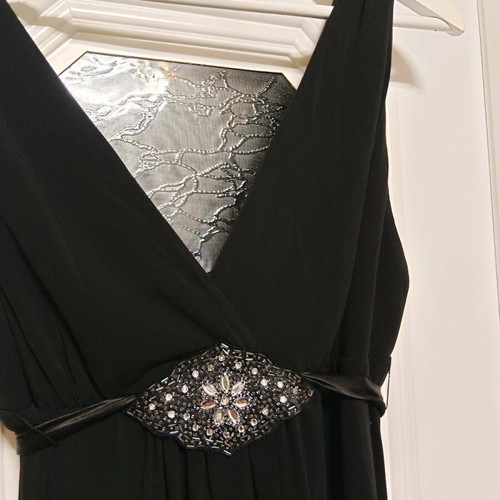 Shelli Segal black midi evening dress, size L