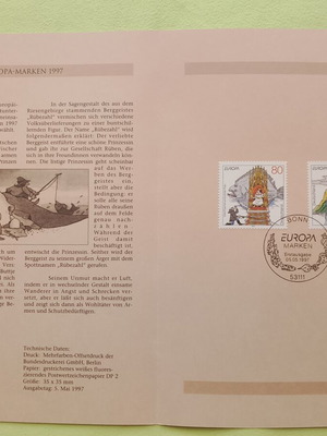 German stamps 1997 with Bonn first day cover