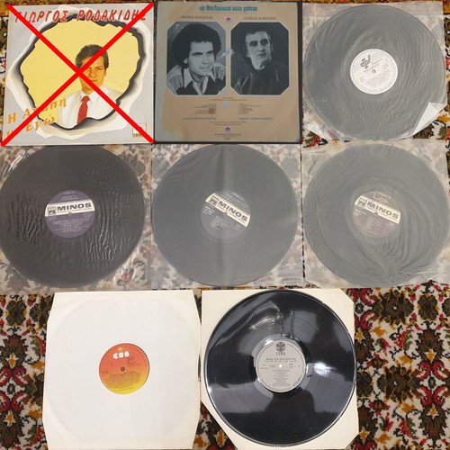 Vinyl records used, 34 Greek songs laiko collection