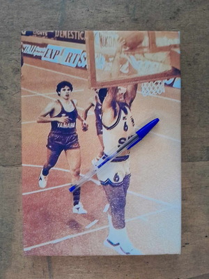 Canvas with rare dunk by Nikos Galis like new 30x21 cm