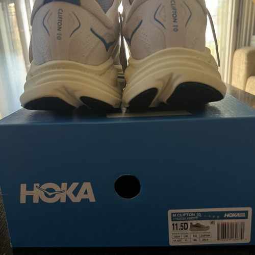 Hoka Clifton 10 Size 46 Running Shoes Like New White